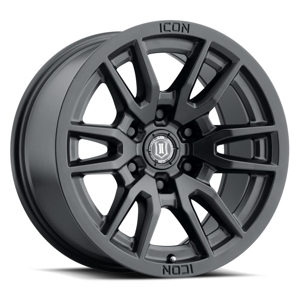 Vector 6 ICON Alloys, Satin Black, 17 x 8.5/6 x 5.5, 25mm Offset, 5.75" BS