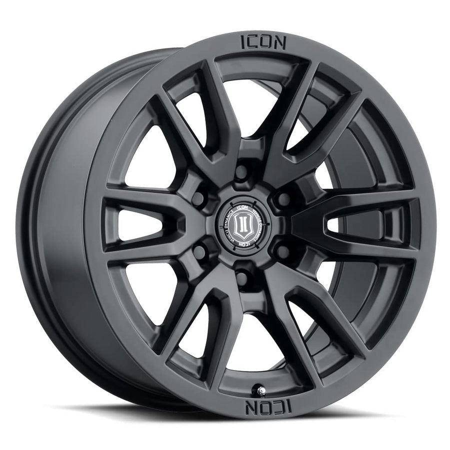 Vector 6 ICON Alloys, Satin Black, 17 x 8.5/6 x 5.5, 25mm Offset, 5.75" BS