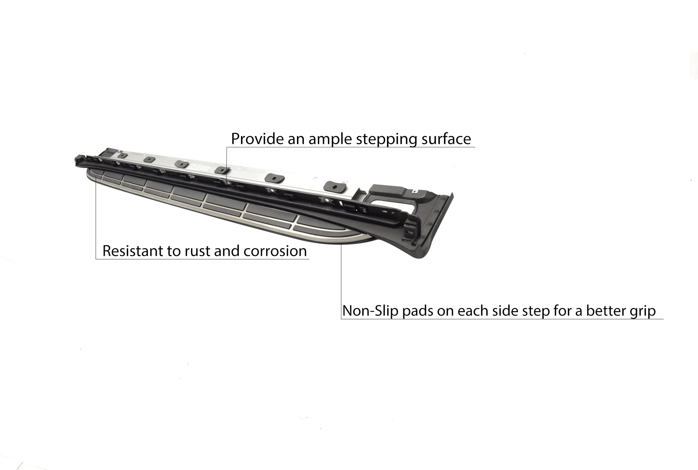 OEM Replica Black Horse Running Boards Compatible with 2011-2017 Porsche Cayenne-RPOCA