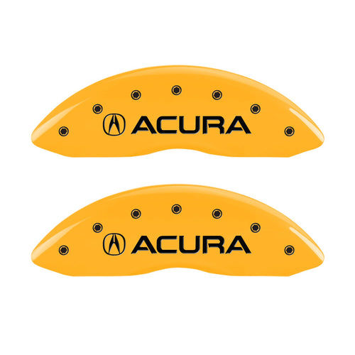 MGP 39013SMDXYL Caliper Covers Yellow (Set of 4, Engraved Front: Acura - Engraved Rear: MDX, Yellow powder coat finish, black characters)
