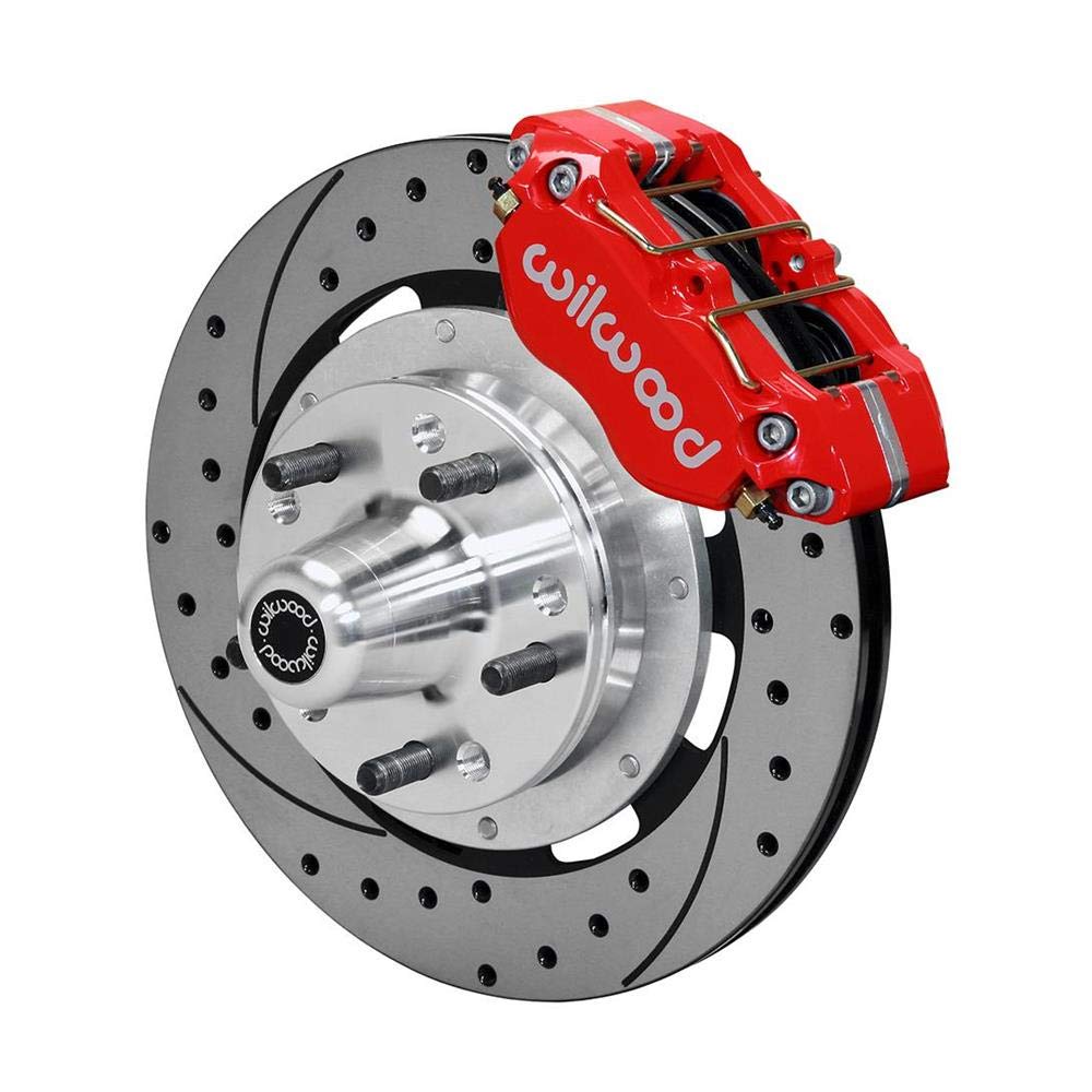 140-13378-DR WILWOOD DP-DB Front Kit,12.19", Drilled, Red 74-80 Pinto/Mustang II Disc Spindle only