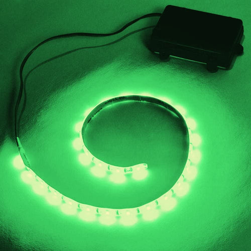T-H Marine Flex Strip Lights LED | Super Bright Waterproof Battery Operated Lights Flex | 12V Strip Lights Require 3 AAA Batteries | 18", Green