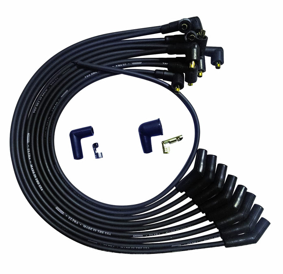 Moroso Ultra Series Black Spark Plug Wires, Ford 351W, 135 Degree Plug Ends, Non HEI Distributor
