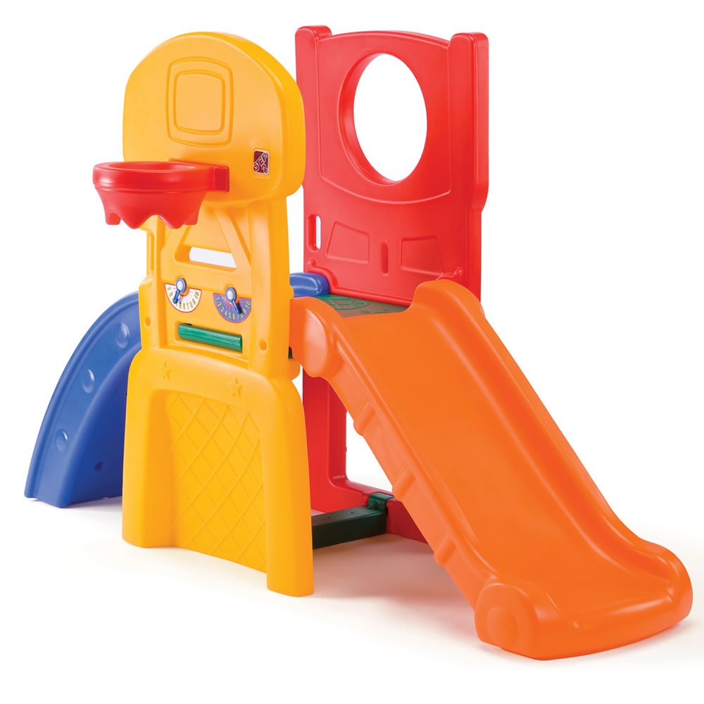 Step2 All-Star Sports Climber, Indoor/Outdoor Kids Playset, Backyard Playground Set, Slides, Climbing, Basketball Hoop, Football Toss, Soccer Goal, Balls Included, Jungle Gym, 3-6 Years Old Toddlers