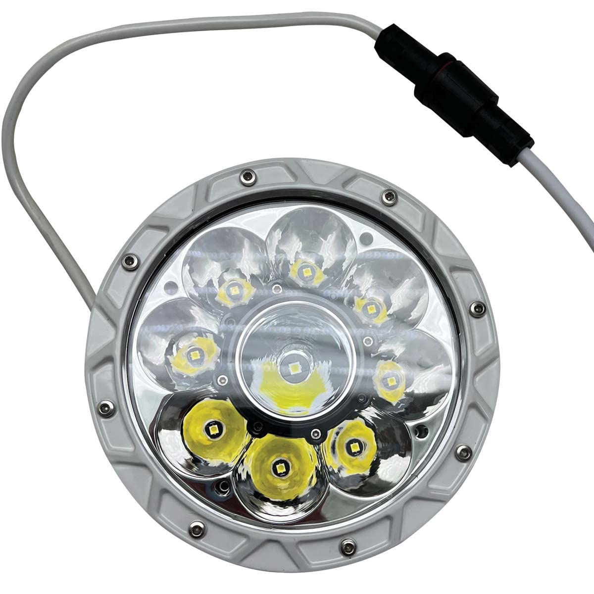 Marine Sport Lighting PRO Grade Marine Stern Light Fit 7 inch High Power LED Round Docking or Spreader MS7LEDWL
