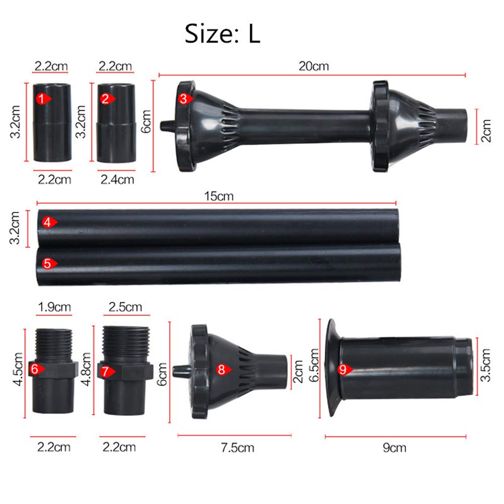 Plastic Garden Waterfall Fountain Cicony Nozzle Head Set