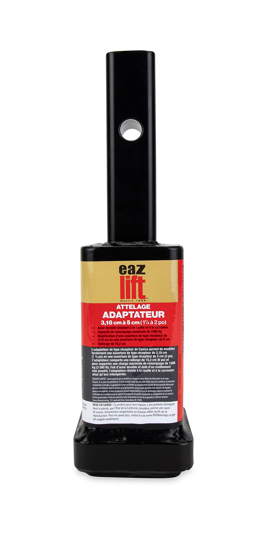 Eaz-Lift Adapter Hitch Receiver - Easily Adapts a 1 ¼" Receiver to a 2" Receiver | 6" Extension, 3,500 lb. Capacity (GTWR) | Durable Rust and Corrosion Resistant Steel - (48471)