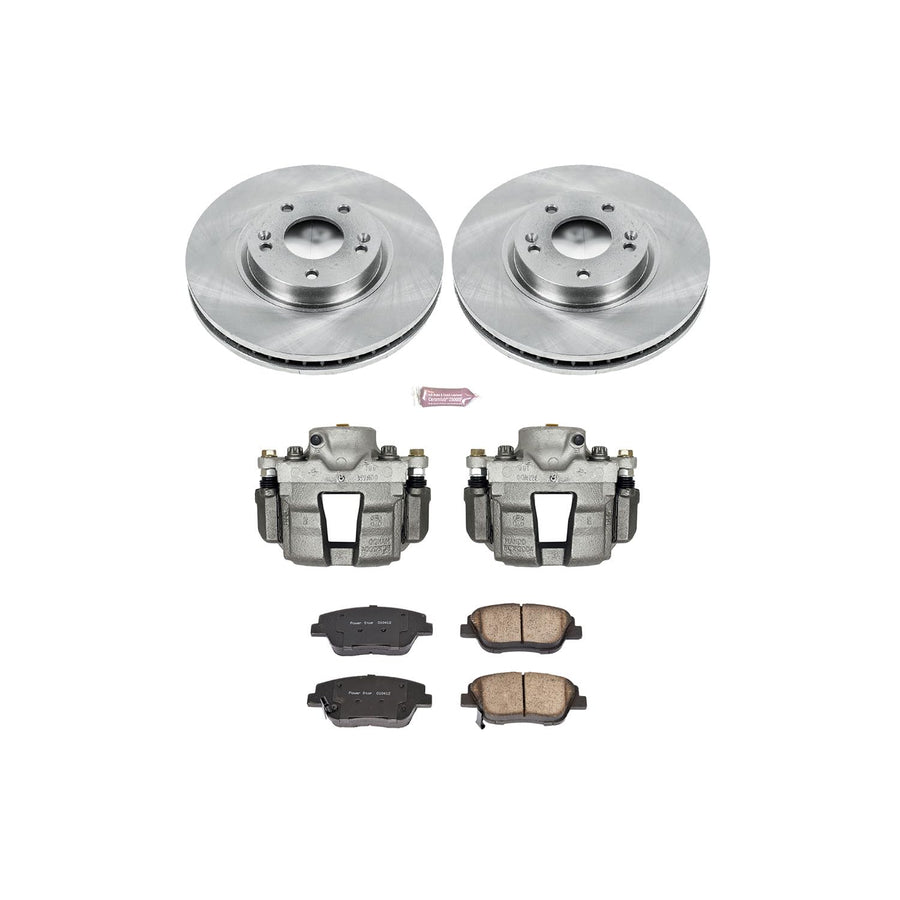 Power Stop KCOE5377 Replacement Autospeciality Front Caliper Kit- OE Rotors, Ceramic Brake Pads, Calipers For Hyundai Sonata 2011-2014, Kia Optima 2016 [Model Specific]