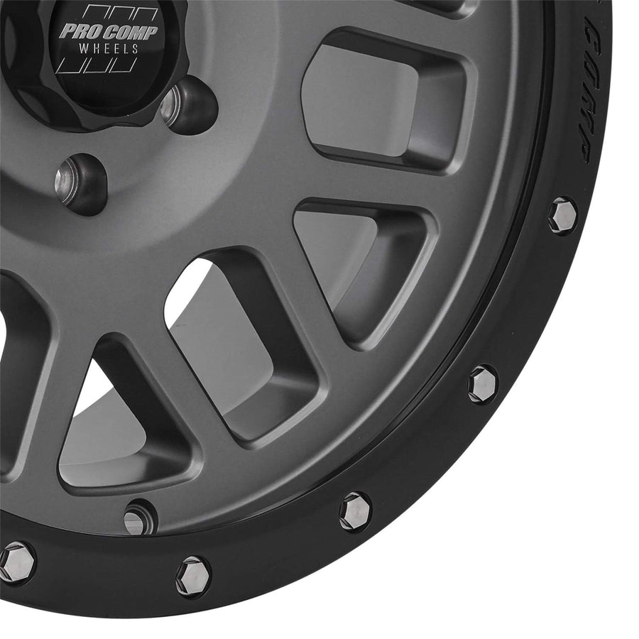 Pro Comp Series 40 Vertigo Dark Gray Wheel with Black Lip (18x9"/6x5.5") Alloys
