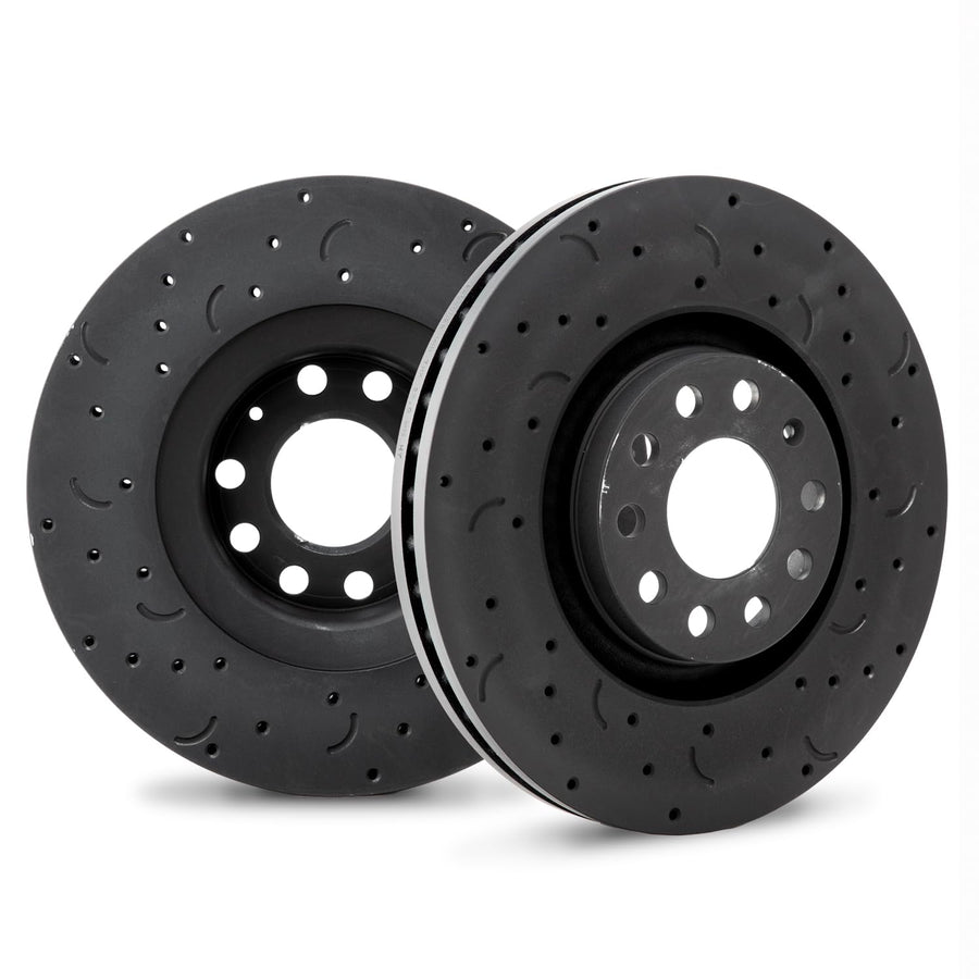 Talon Cross-Drilled and Slotted Vented Rotor, Hawk Performance Brakes, 12.6 in. Diameter, 1.82 in. Height