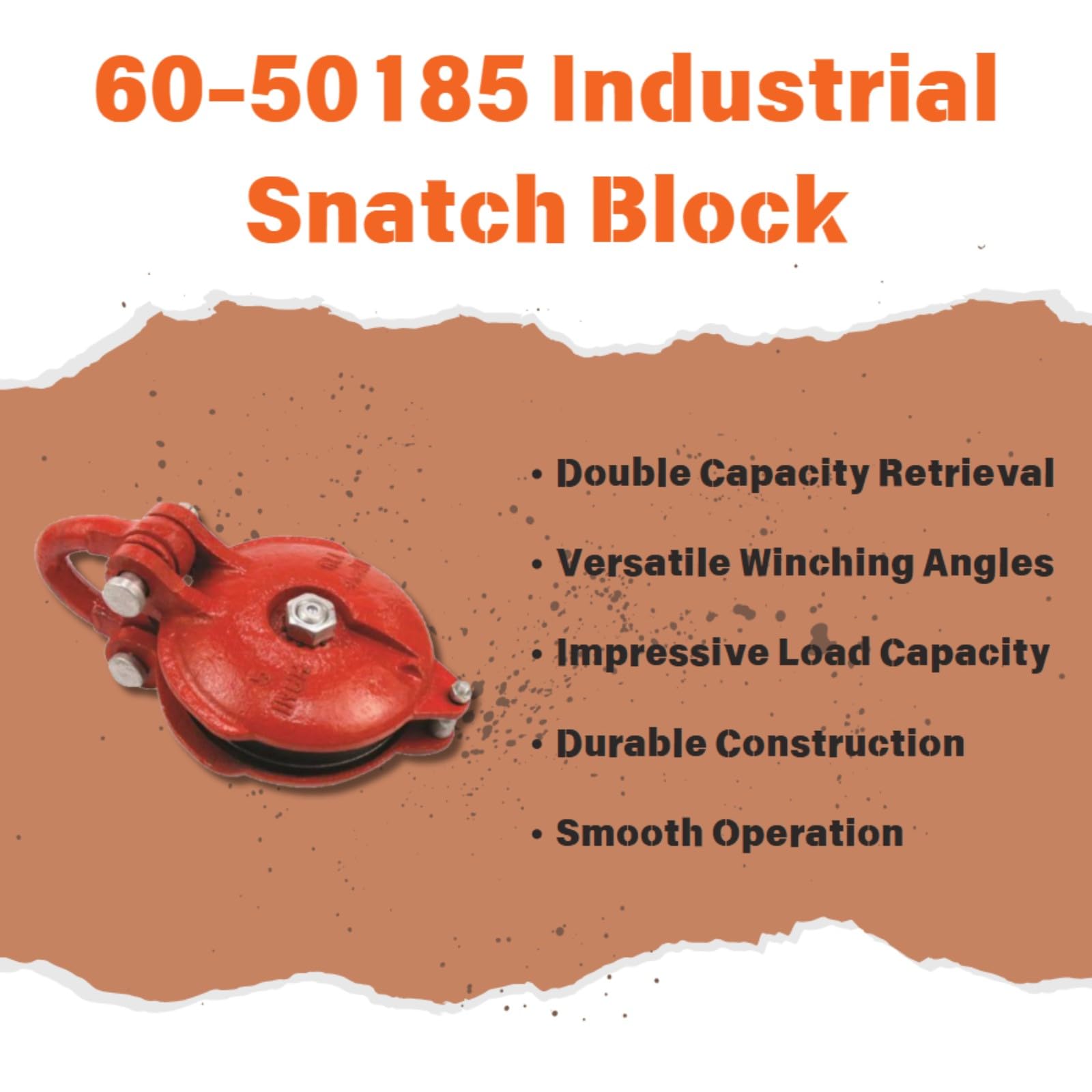 Industrial Snatch Block Mile Marker 60-50185 - 30000 lb. Weight Capacity - Engineered for Durability & Longevity - Enhanced Efficiency in Heavy Lifting Tasks - Reliable Performance