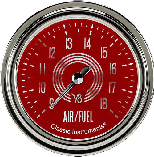 V8 Red Steelie Classic Instruments V8RS394SLC 2 5/8" Air/Fuel Ratio Gauge Full Sweep