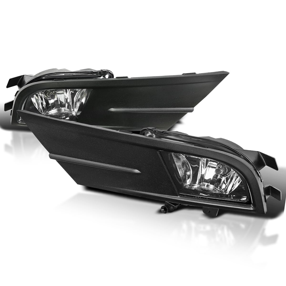 Clear SPEC-D TUNING Bumper Driving Fog Lights + Bulbs + Switch Compatible with 2015-2018 Volkswagen Jetta L+R Pair Assembly