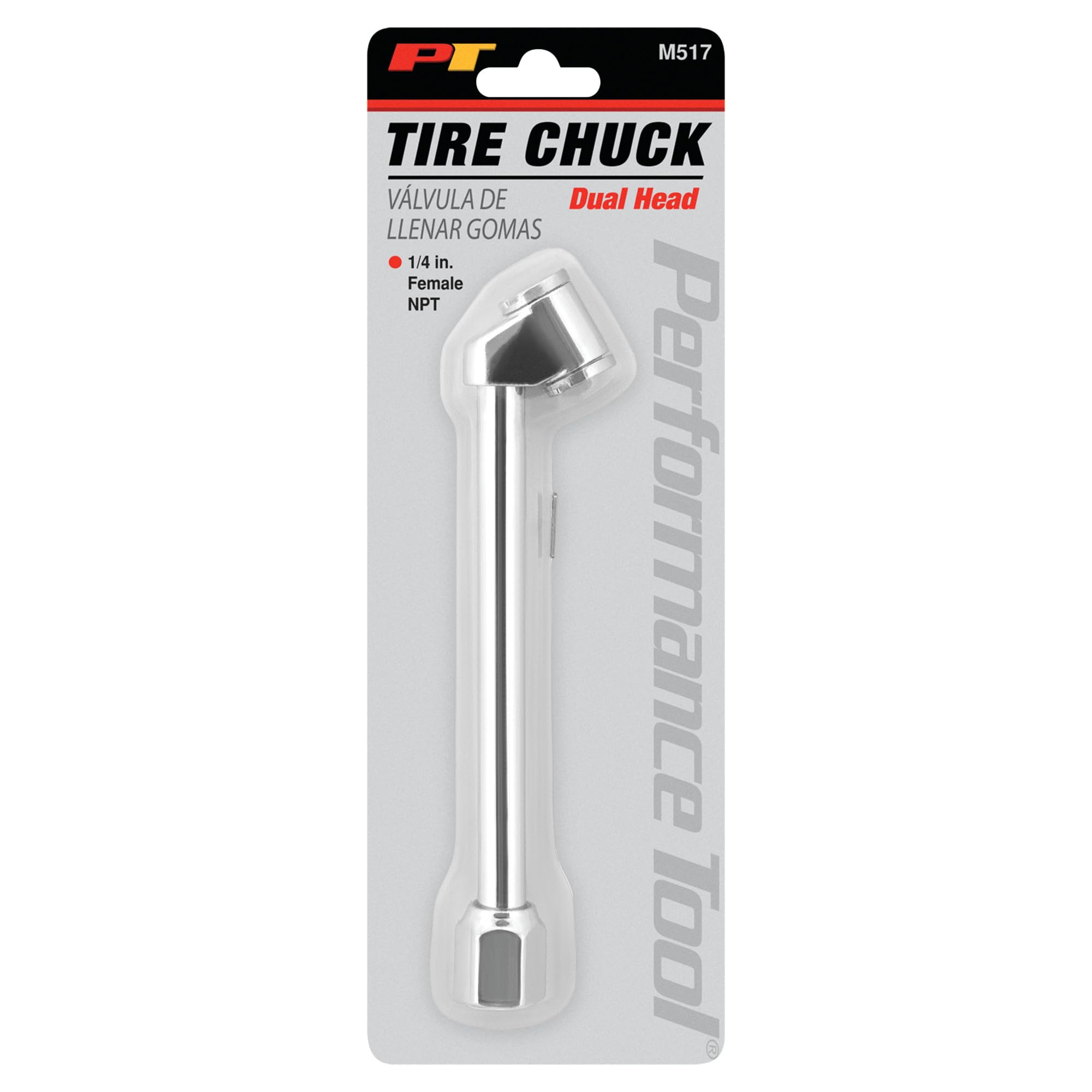 M517 Performance Tool Extended Chuck with Angled Head and 1/4-Inch Female NPT Air Inlet - Perfect for Inflating Hard-to-Reach Tires from Any Angle