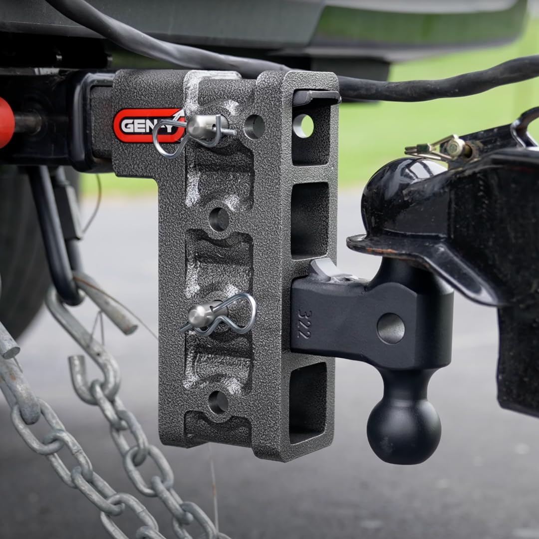 Adjustable GEN-Y Hitch Tow Hitch for 2" Receiver for Trucks, RVs and Vans Pulling Trailers | 7.5" Drop | 10,000 LB Towing Capacity | 1,500 LB Tongue Weight | Silver