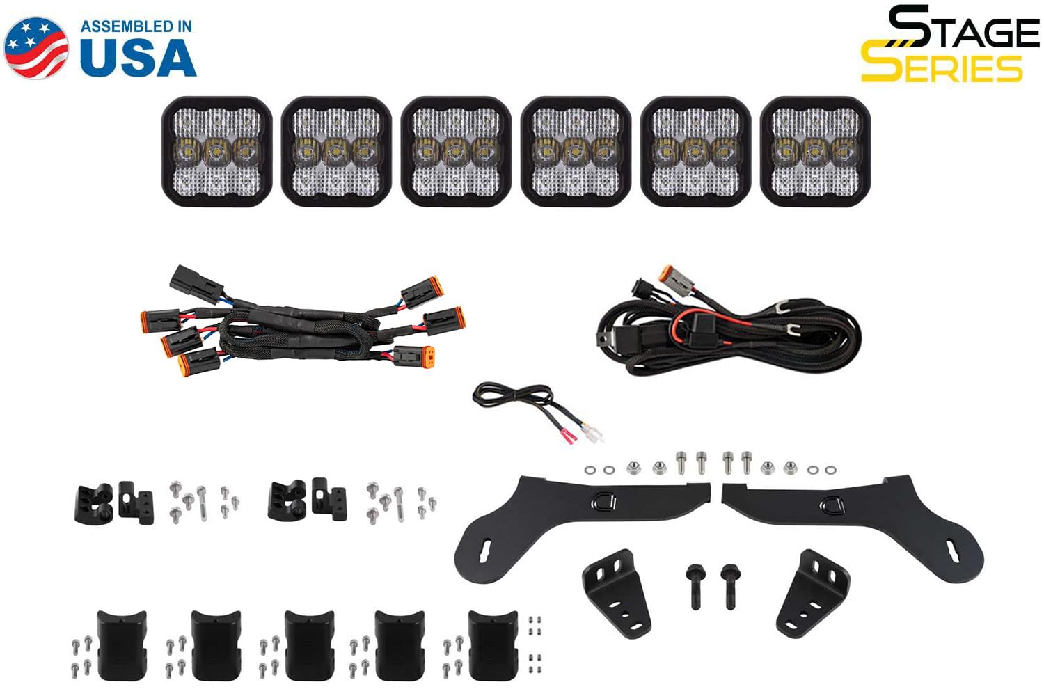 Diode Dynamics SS5 Lightbar Kit Grille CrossLink compatible with Ford Raptor 2017-2020, White Combo Pro