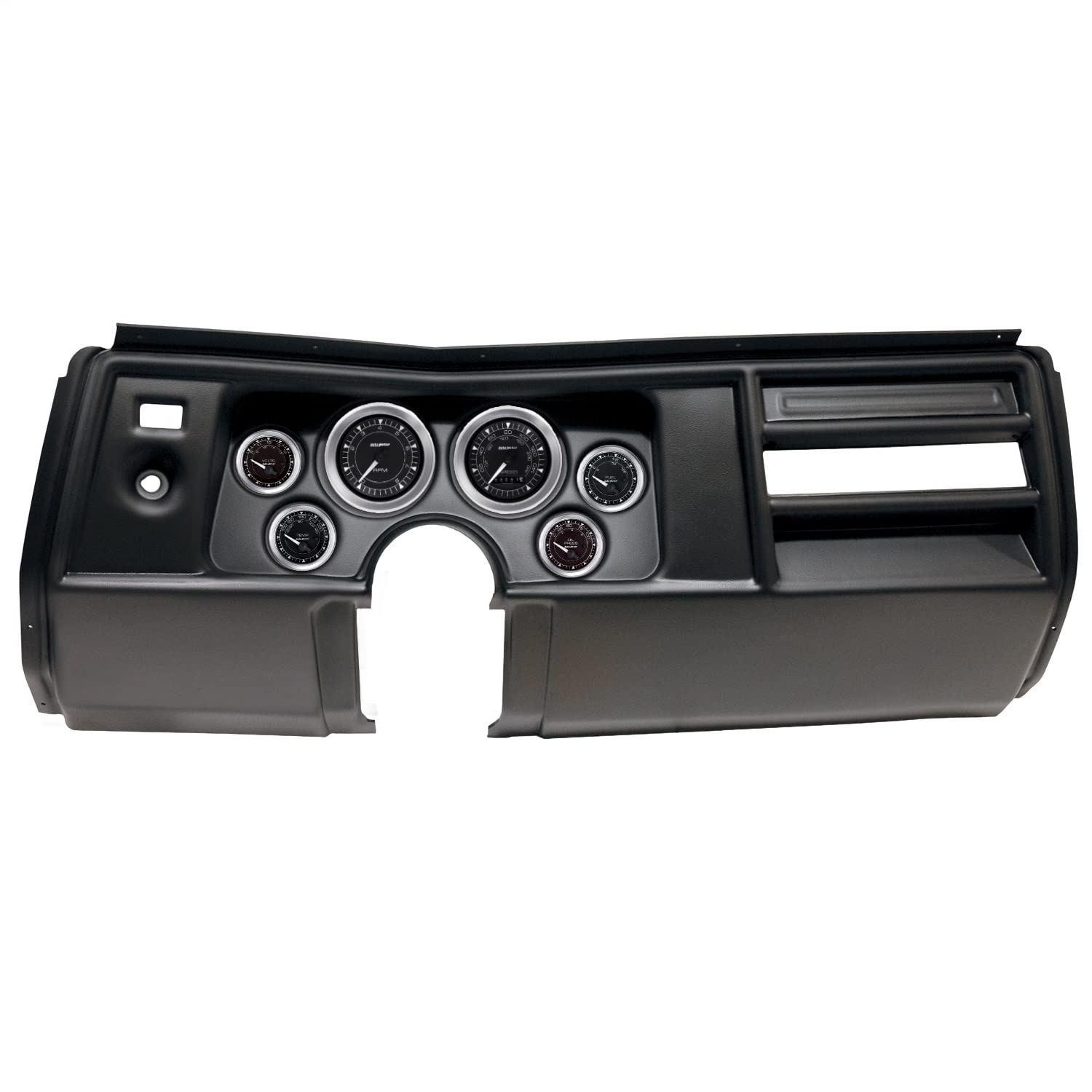 AutoMeter Dash Kit Direct Fit, (3 3/8" X2, 2 1/16" X4), Chevy Chevelle No Vent 69, Chrono (2908-04)
