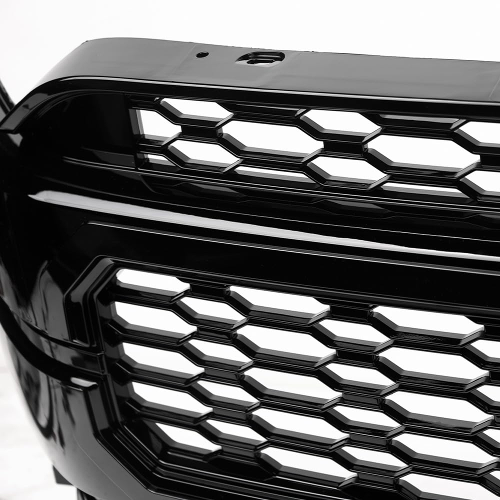 HEX Style Armordillo Honeycomb Mesh Front Grille|Compatible With 2021-2023 Ford F150 F-150|8735022|ABS Plastic|Gloss Black|Front Hood Bumper Grille