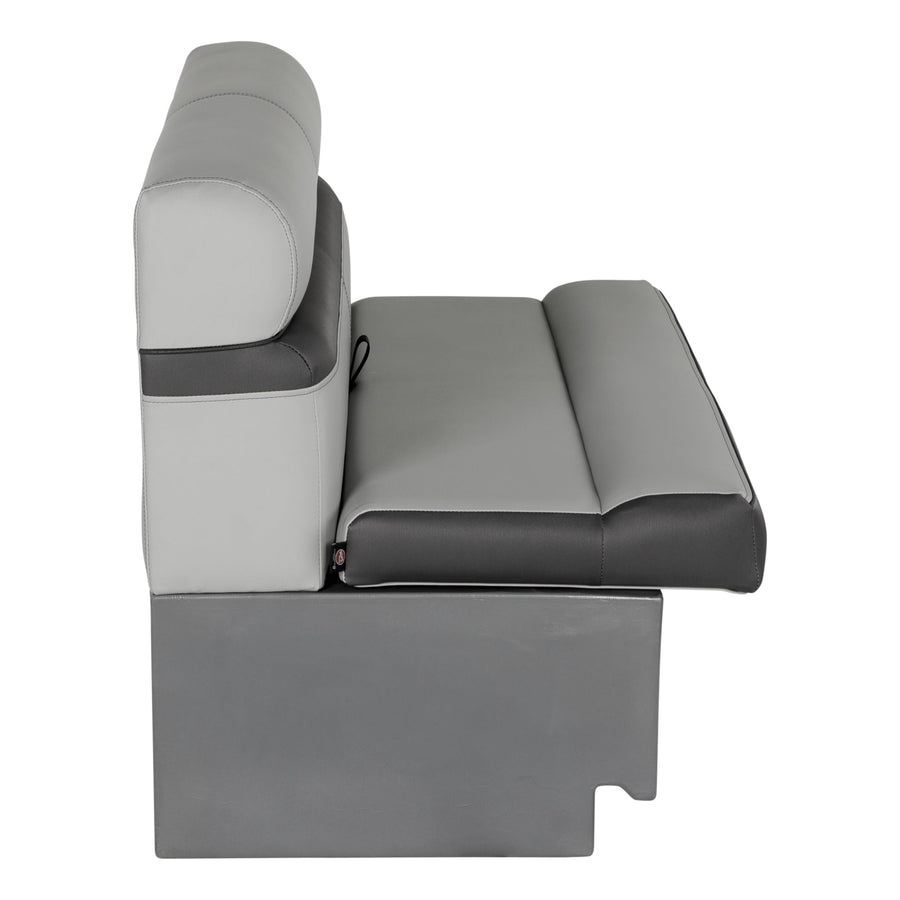 Rockport Series Lippert 50" Straight Pontoon Bench Seat, Measures 50" L x 26" W x 30" H, Marine-Grade Vinyl, High-Density Foam, Easy Installation, Fits Most Pontoons, River Rock – 20221094094