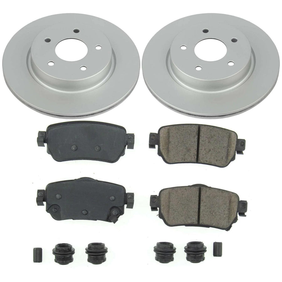 Z17 Rear Coated Rotor Kit-Coated Brake Rotors, Power Stop Ceramic Brake Pads