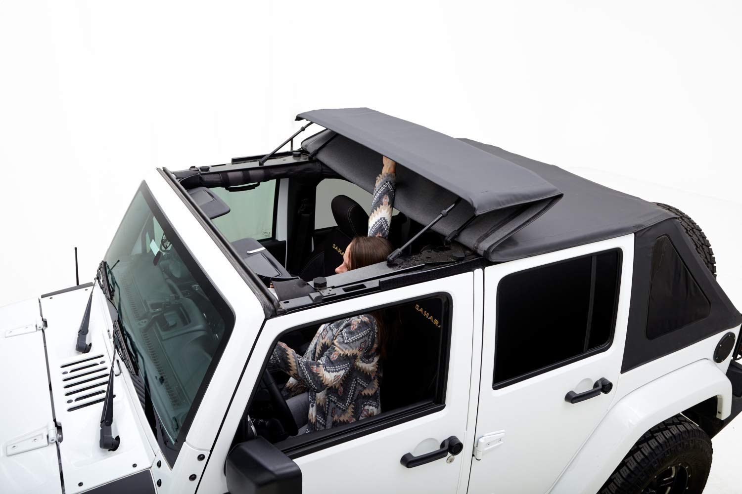 Voyager Top Rugged Ridge 4 Door Black Diamond Sail Cloth, Tint | 13861.35 | Fits 2007-2018 Jeep Wrangler JKU 4-Door