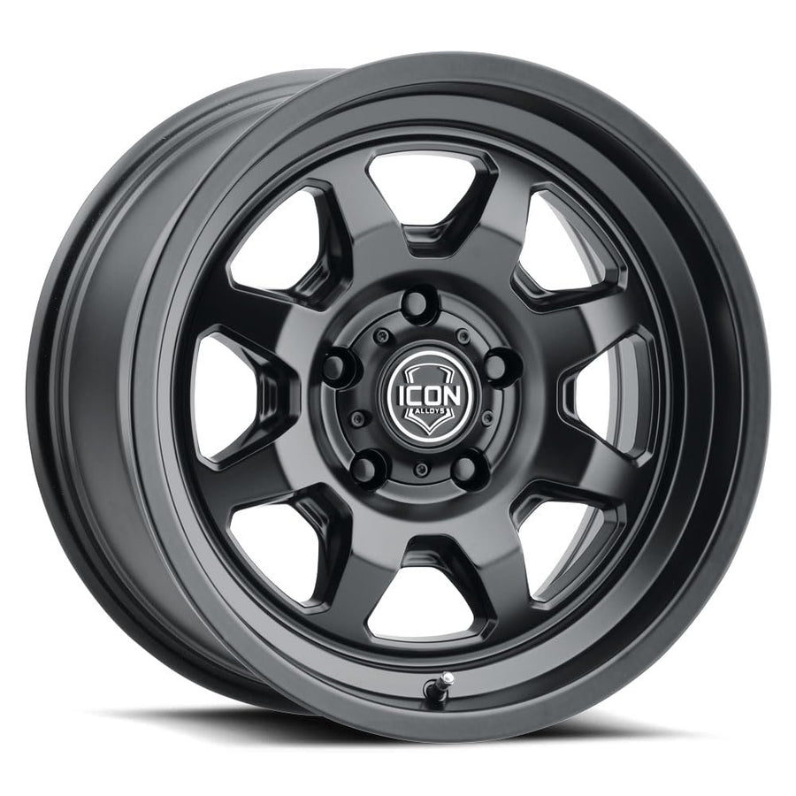 Satin Black ICON Alloys Nuevo, 17 x 8.5, 5 X 4.5, 0mm Offset, 4.75" BS