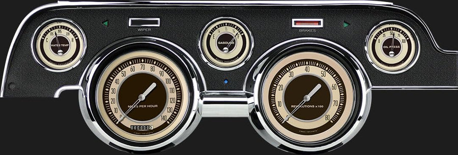 Classic Instruments Nostalgia MU67NT 5 Gauge Package Black Bezel Fits 1967-1968 Mustang