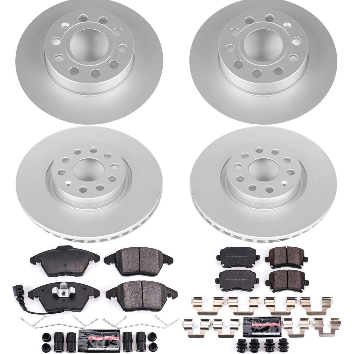 Power Stop Z23 Evolution Geomet Coated Brake Kit Front and Rear For Audi A3 2008, Volkswagen Jetta 2006-2010 [Model Specific]