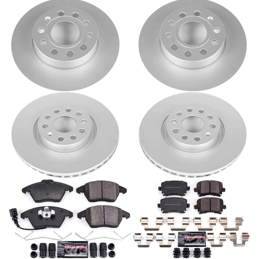 Power Stop Z23 Evolution Geomet Coated Brake Kit Front and Rear For Audi A3 2008, Volkswagen Jetta 2006-2010 [Model Specific]