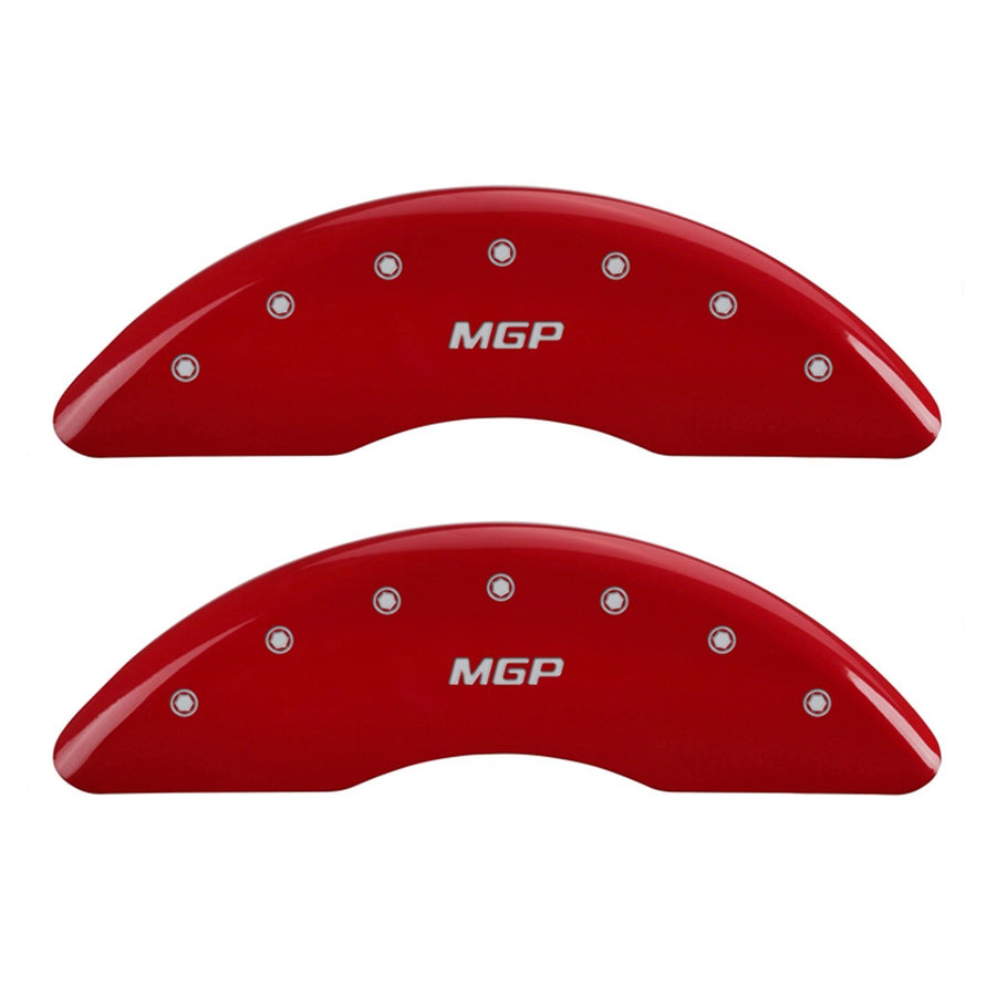 MGP Caliper Covers 25138SMGPRD Red Powder Coat Finish, MGP/Silver Characters