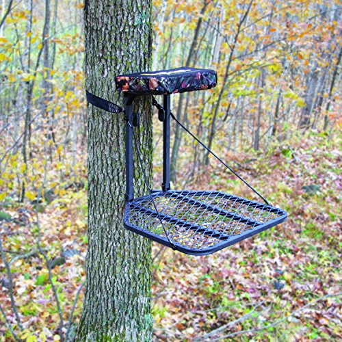 Rivers Edge Big Foot RE555 Lever-Action Hang-On Treestand, Lightweight, Flip-Up Padded Seat, 24” x 28” Platform
