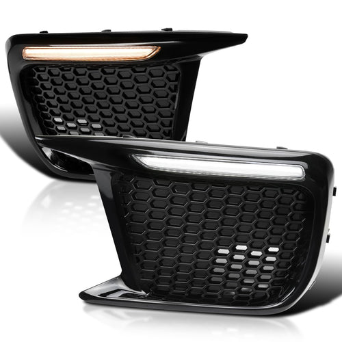 Switchback Sequential LED DRL Fog Light Mesh Cover Spec-D Tuning Compatible with Subaru WRX STI 2018-2021