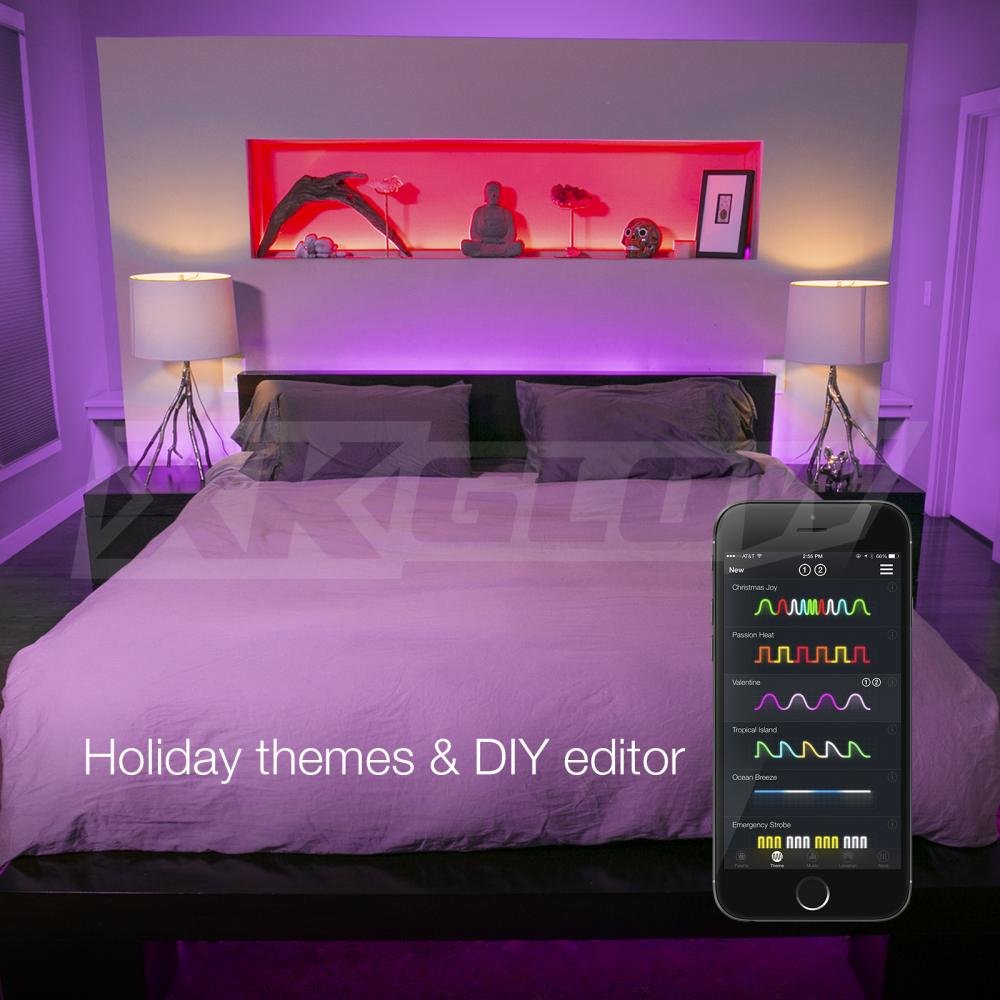 XKGLOW 4x12 Tubes XK-Home-T-ADV Million Color Smartphone App Controlled Home Indoor & Outdoor LED Light Kit