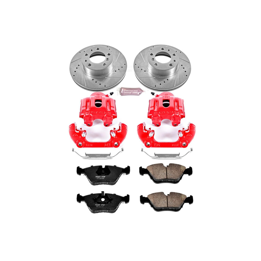 Power Stop 1-Click Performance Brake Kit with Caliper For BMW 540i, BMW 735i, BMW 735iL, BMW 740i, BMW 740iL, BMW 750iL [Model Specific]