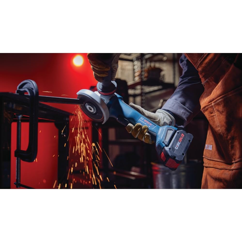 Bosch GWS18V-10PB14 18V Brushless Angle Grinder Kit 4-1/2 – 5 In. with No Lock-On Paddle Switch and (1) CORE18V® 8 Ah High Power Battery