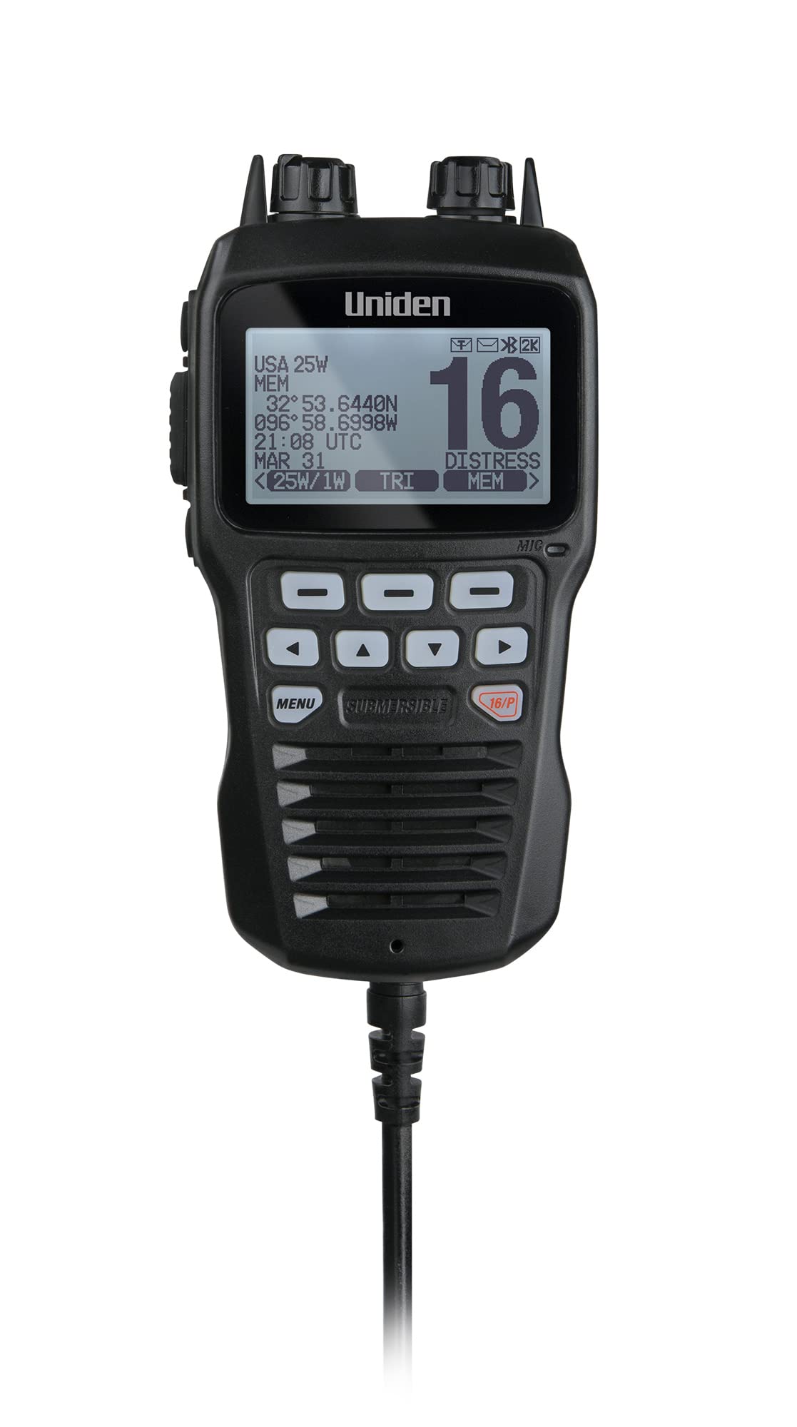 UMRMIC BK Uniden Remote Microphone for UM725 Series Marine VHF Radios - Black