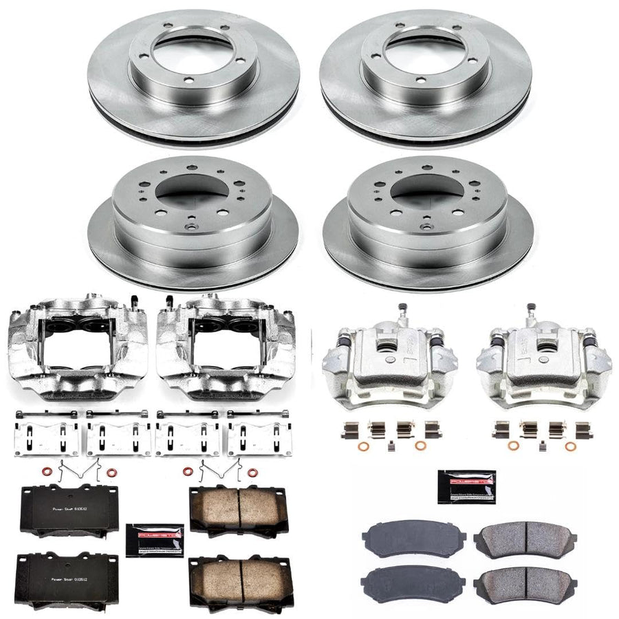Power Stop KCOE1133A Replacement Autospeciality Front and Rear Caliper Kit- OE Rotors, Ceramic Brake Pads, Calipers