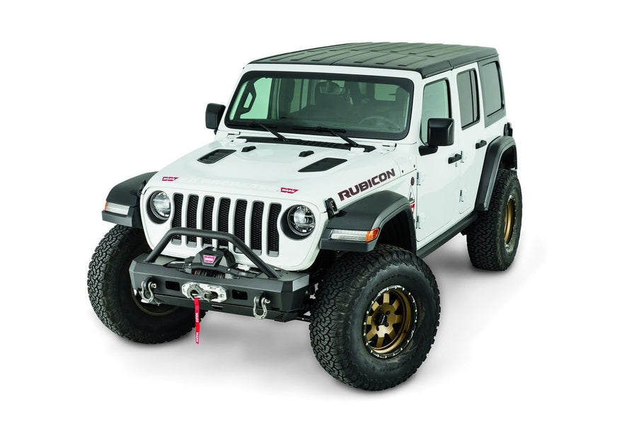 Elite Series WARN Stubby Front Bumper for Jeep JL Wrangler, with Grille Guard Tube