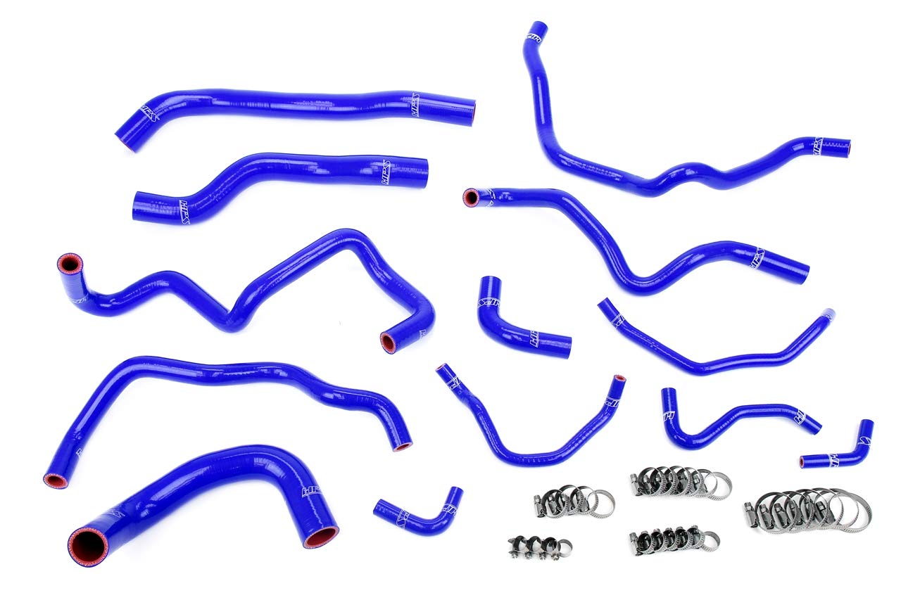 3-ply HPS Blue Reinforced Silicone Radiator + Heater Coolant Hose Kit 57-2004-BLUE