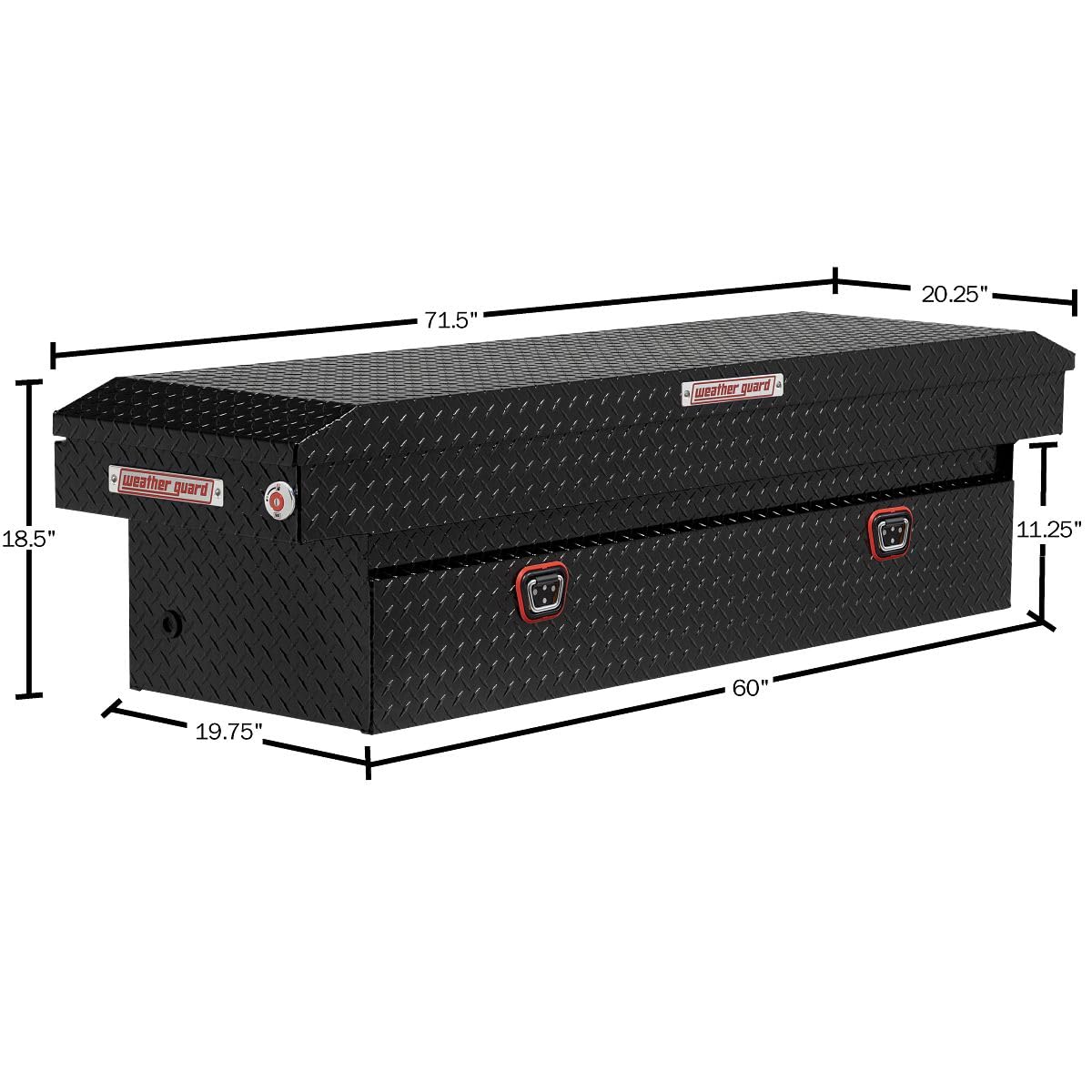 Weather Guard Saddle Box Model 127-5-04, Aluminum, Full Standard, Gloss Black, 11.0 cu ft