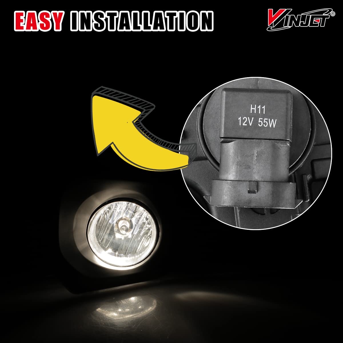 OEM Series Winjet for [2016 2017 2018 2019 2020 2021 2022 2023 Toyota Tacoma] Driving Fog Lights + Switch + Wiring Kit Clear Lens