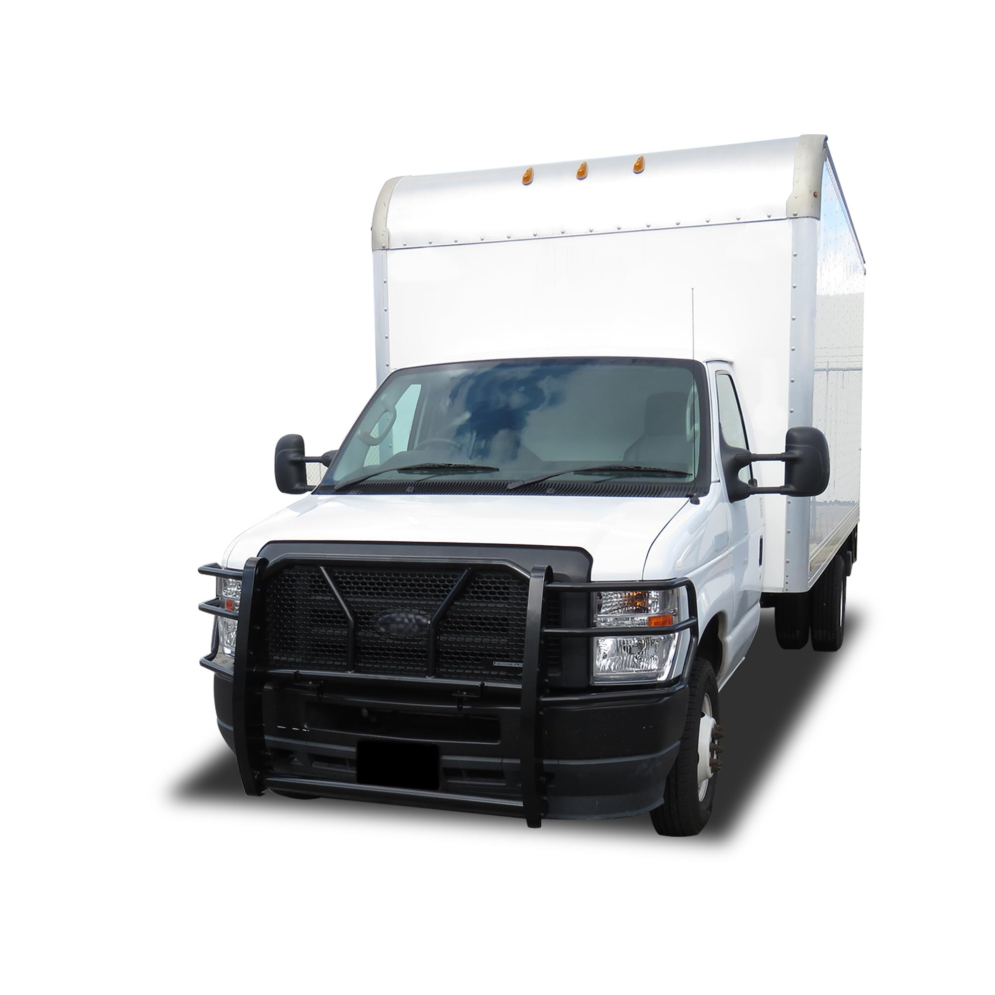 Heavy Duty Black Horse Rugged Grille Guard Modular Black Compatible with 2015-2025 Ford E-350/2015-2025 Ford E-450 -RU-FO350-B