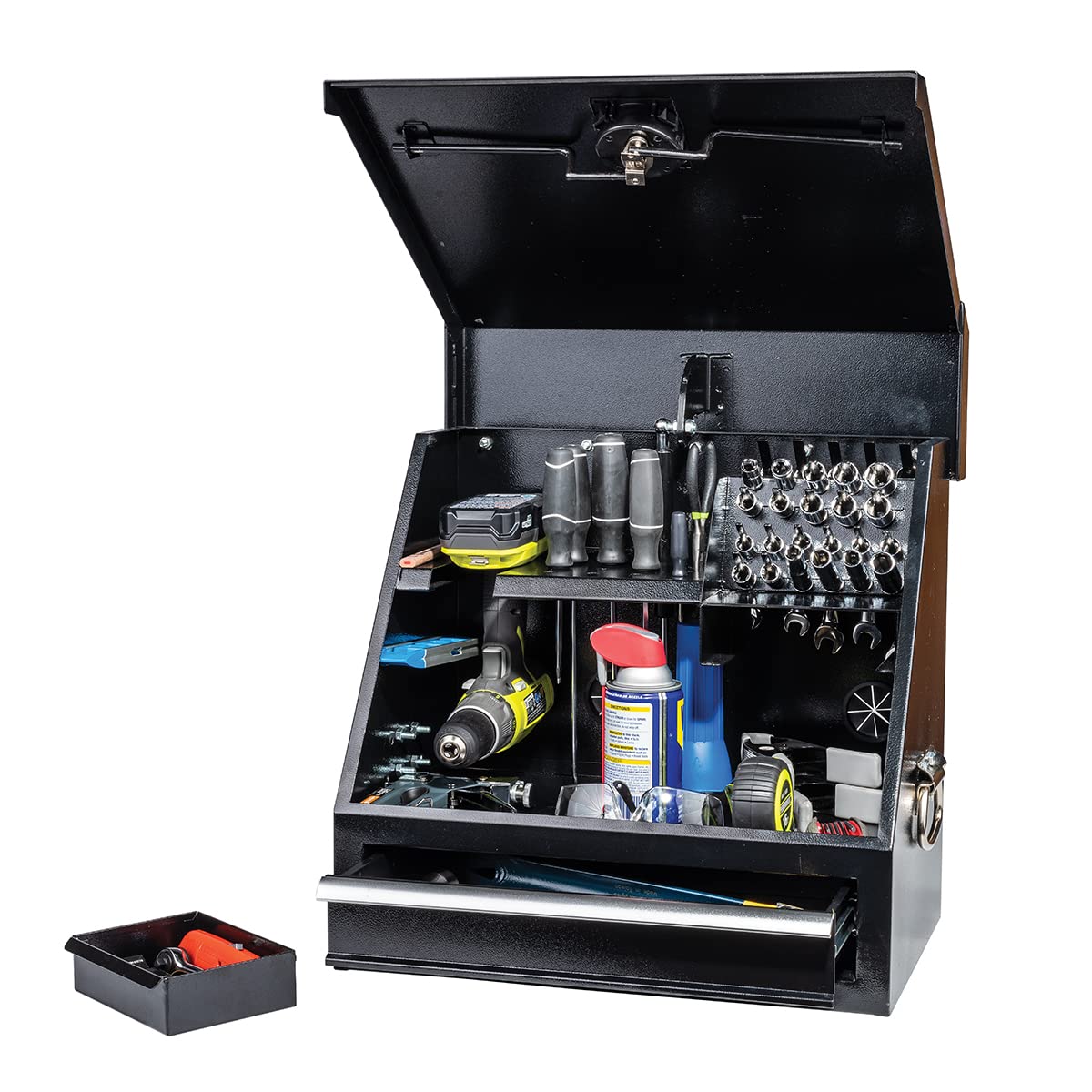 18" x 12" Montezuma Steel Triangle Shopbox, Black