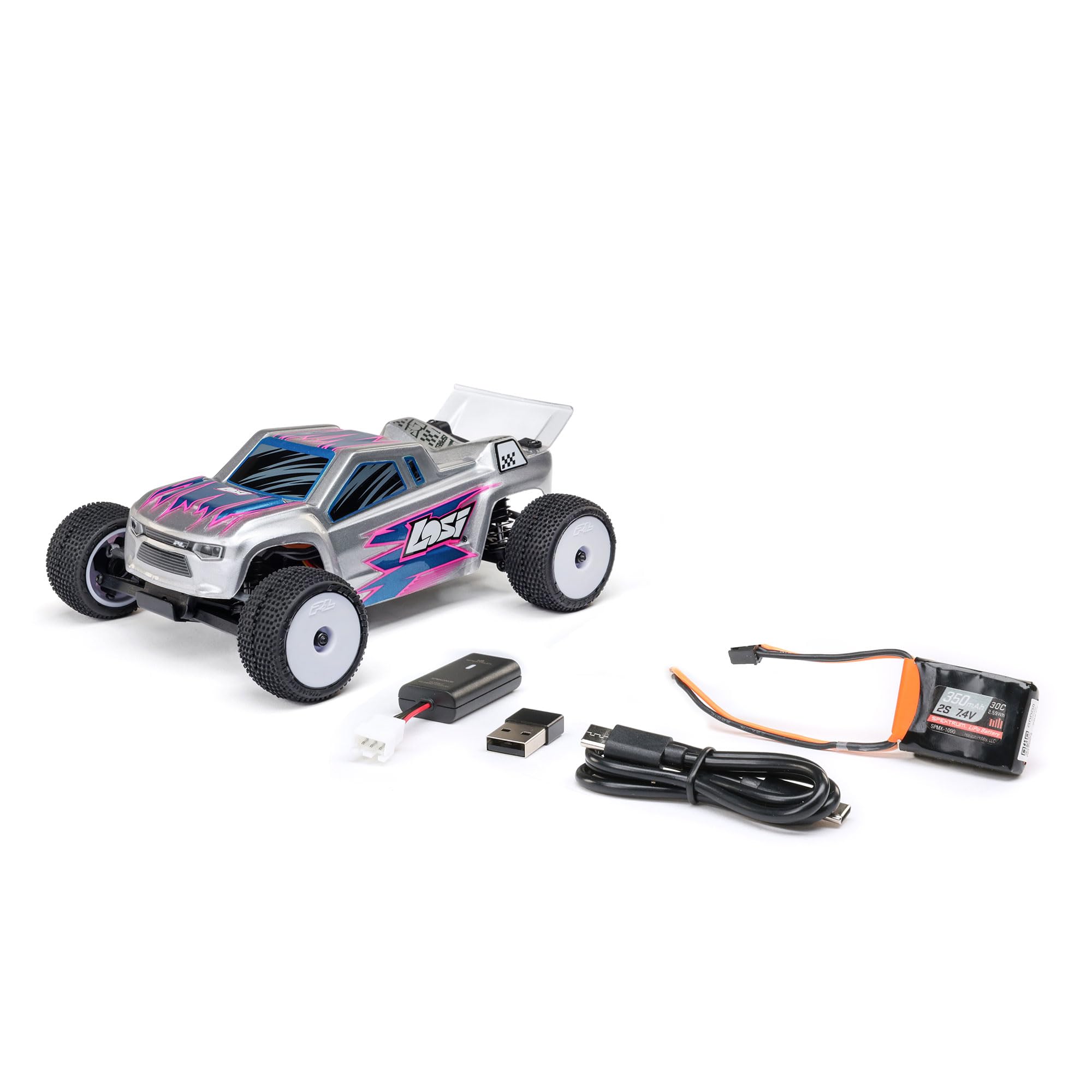 Losi Micro-T 1/28 Silver 2 Wheel Drive RTR LOS-1392T2
