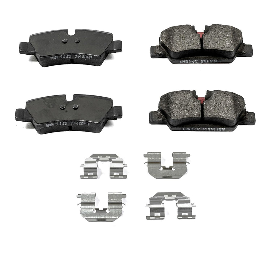 Rear Brake Kit Power Stop For Mini Cooper 2014-24 - Ceramic Brake Pads With Installation Hardware, 17-1800