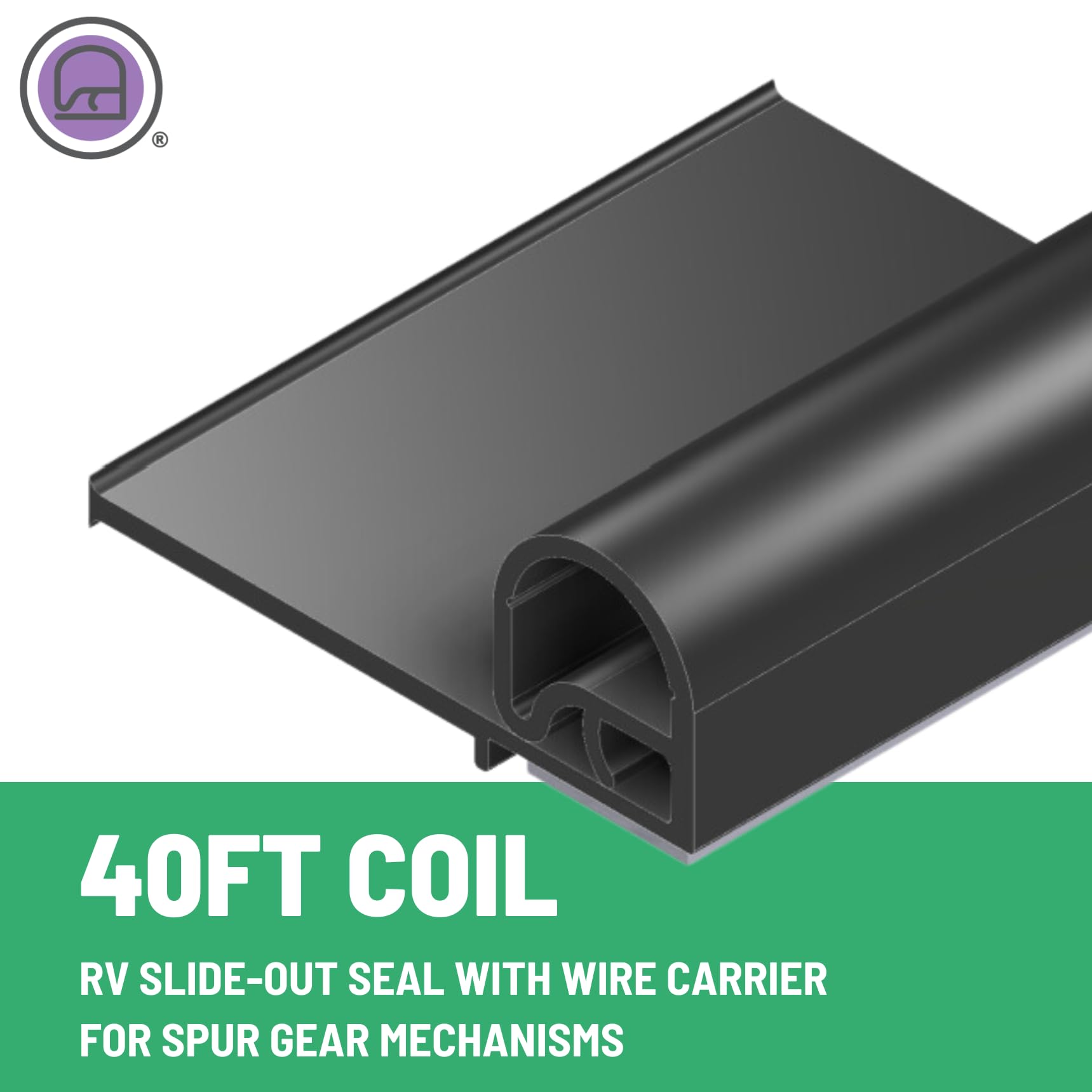 4003187 Flip 'N Seal RV Slide-Out Seal with Wire Carrier 0.95" Bulb x 1.69" Wipe