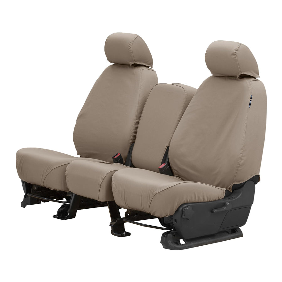 Covercraft Custom Seat Covers Polycotton | Fits 2023-2025 Honda Pilot | 2nd Row 40/20/40 Bench Seat, Taupe