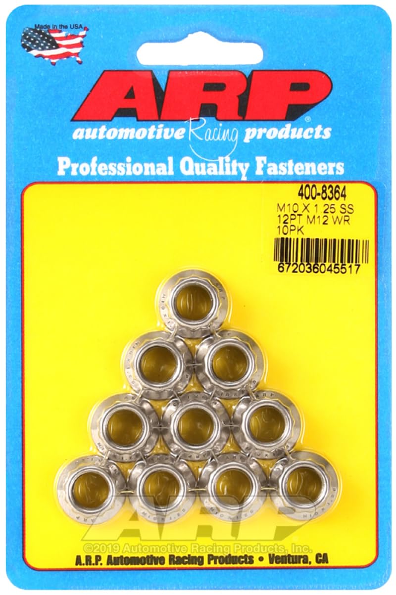 Nut Kit ARP 400-8364 (M10 X 1.25 SS M12 socket 12pt nut)