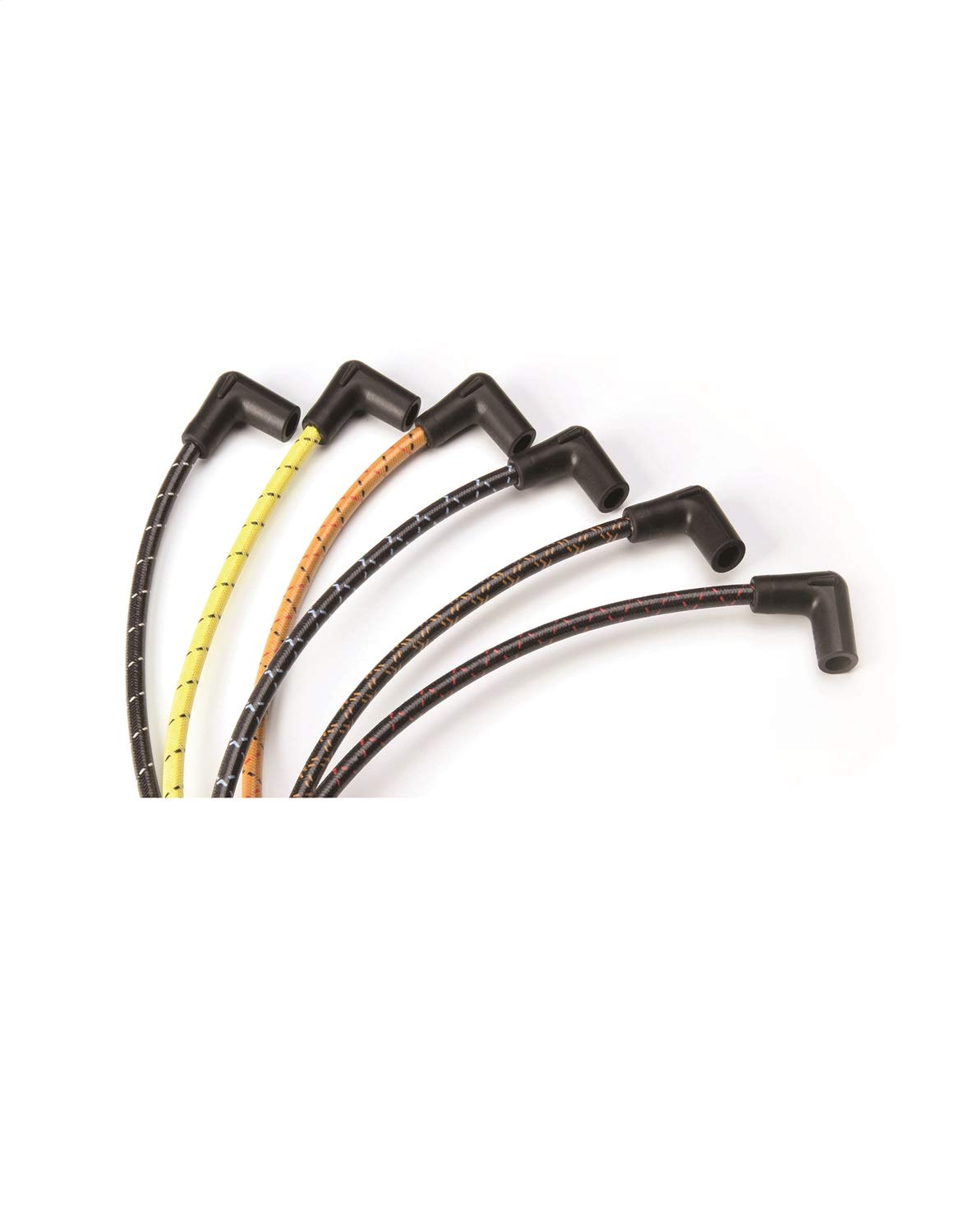 Lokar Performance Products PW-1002 Kit Plug Wire 90D Plug, Hei/Points Ends, Cut To Fit Black With Orange Tracers