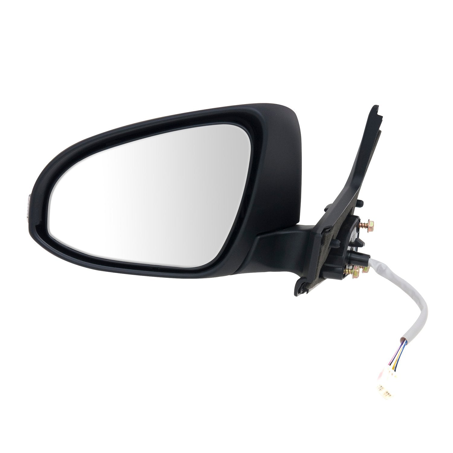 Mirror Driver Side for Toyota Prius C Hatchback, Textured Black w/PTM Cover, w/Turn Signal, Foldaway, Power